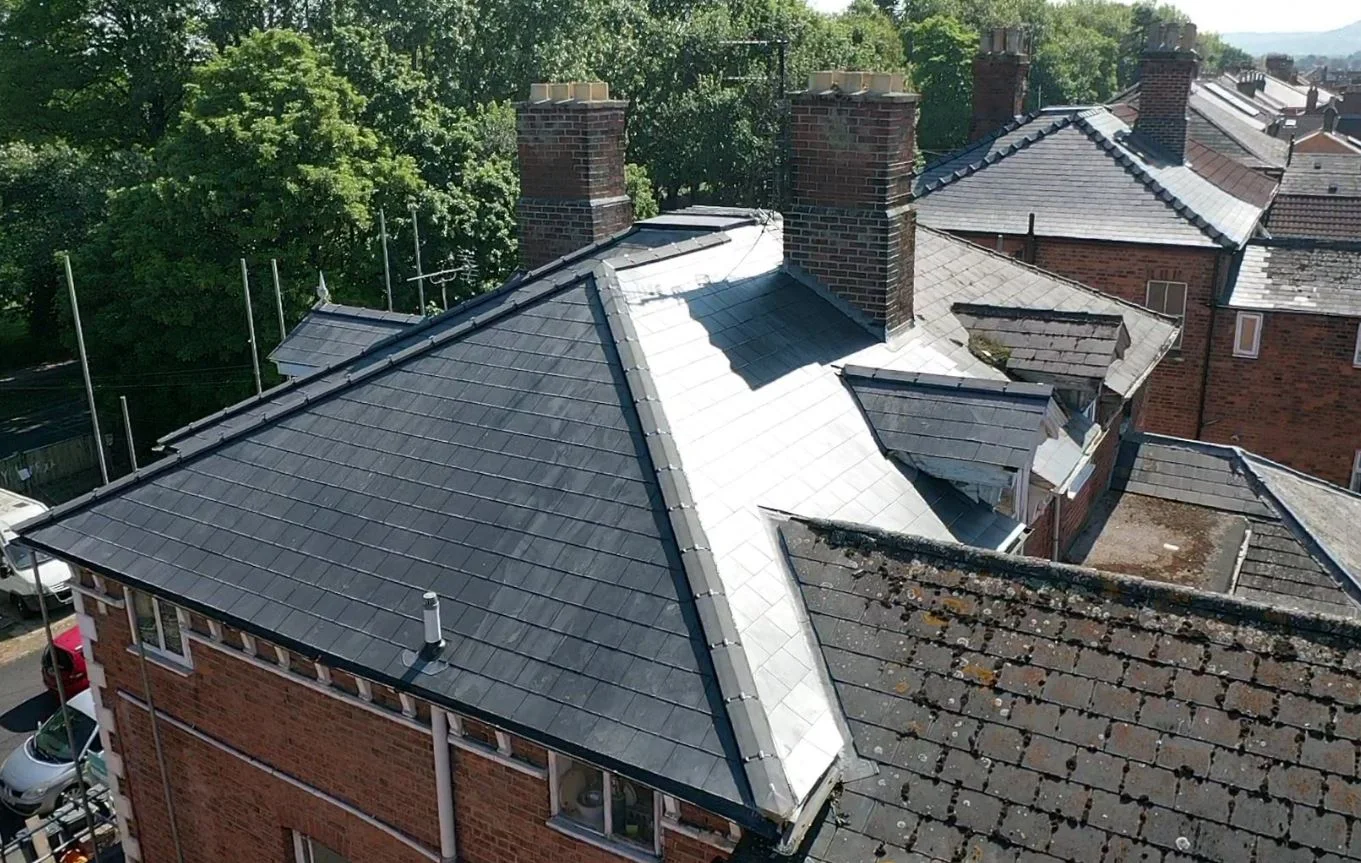 New slate hip roof